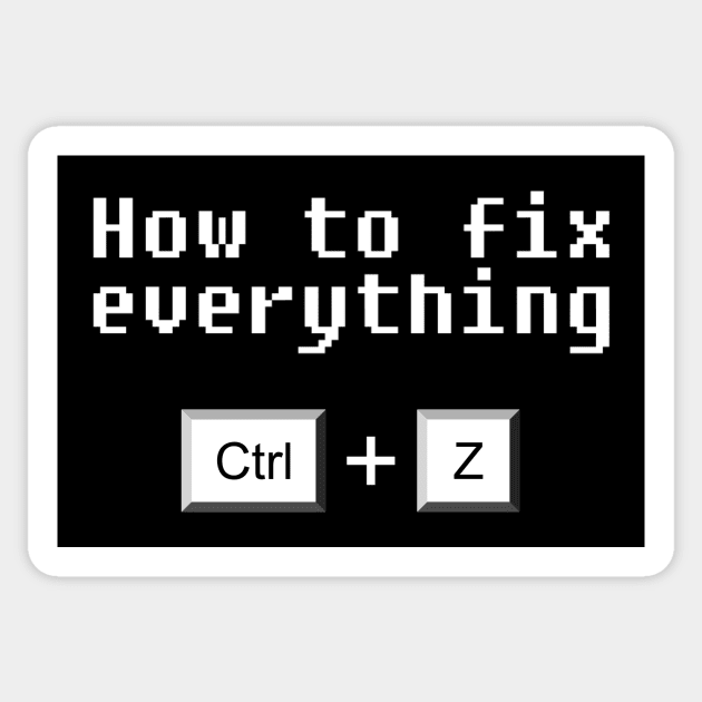 Ctrl Z Sticker by chuckfinleyart